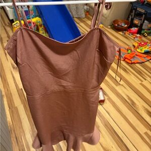 Express spaghetti strap Satin Slip Dress in Dusty Rose